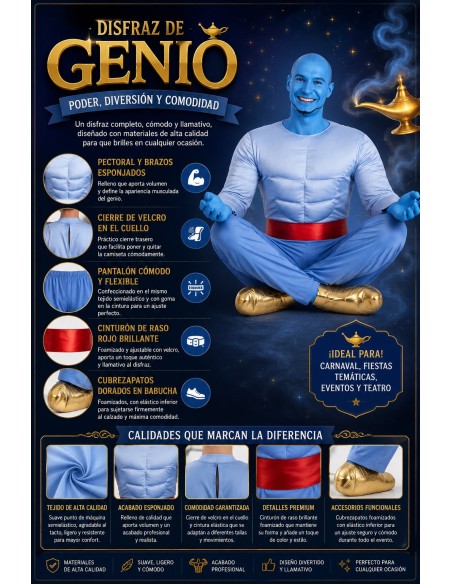 Costume Génie Taille L | Costumes pour Adultes Le Roi du Carnaval
